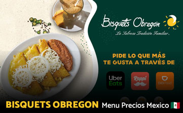 Precios Menú Bisquets Obregon México 2024